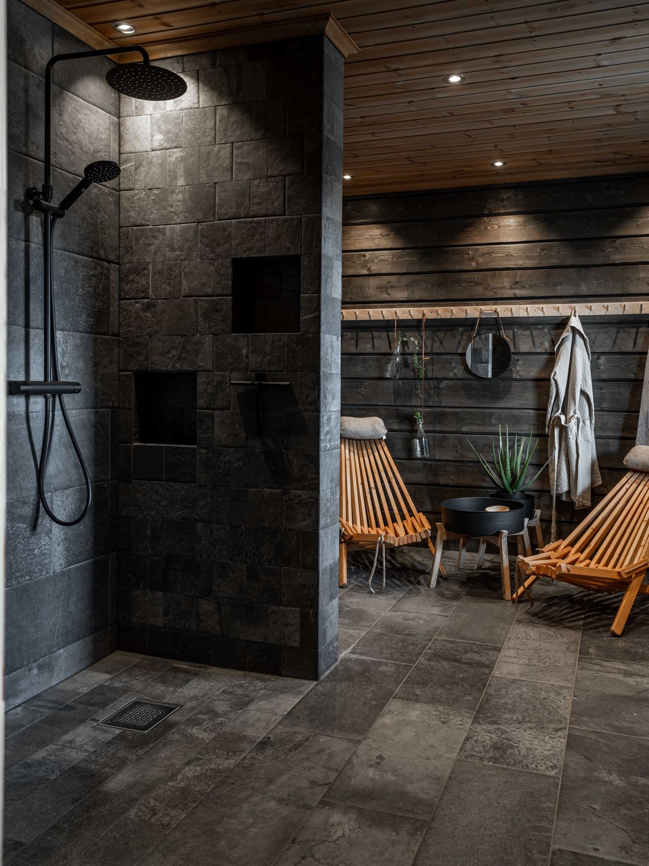 salle de bain pierre maison de montagne