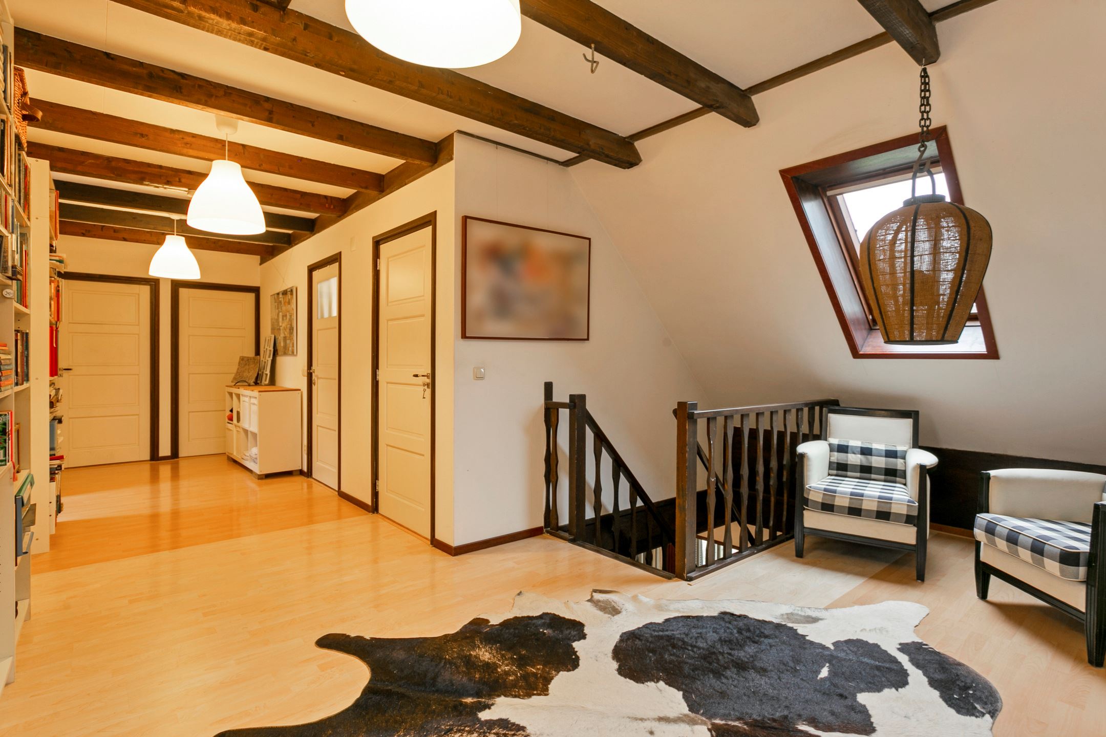 palier maison avec poutress