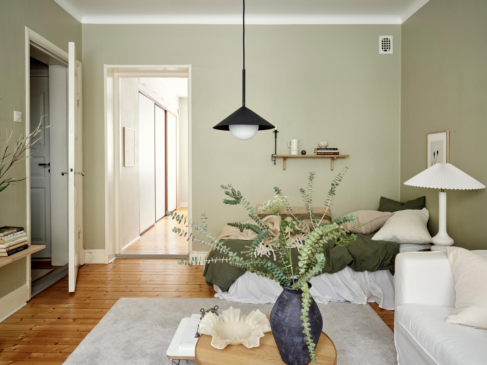 salon avec espace chambre studio 37m2
