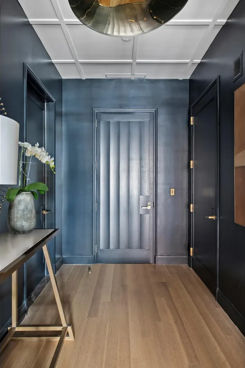 entrée décoration contemporaine bleue