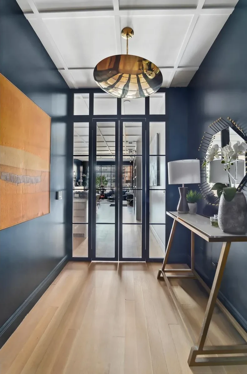 entrée décoration contemporaine bleue