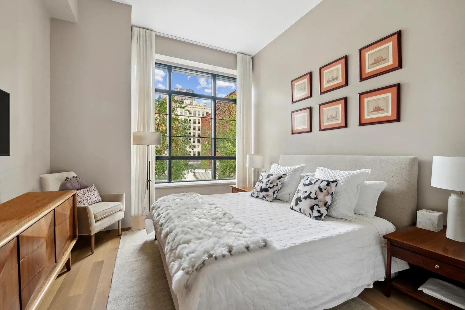 chambre avec baie vitrée décoration contemporaine