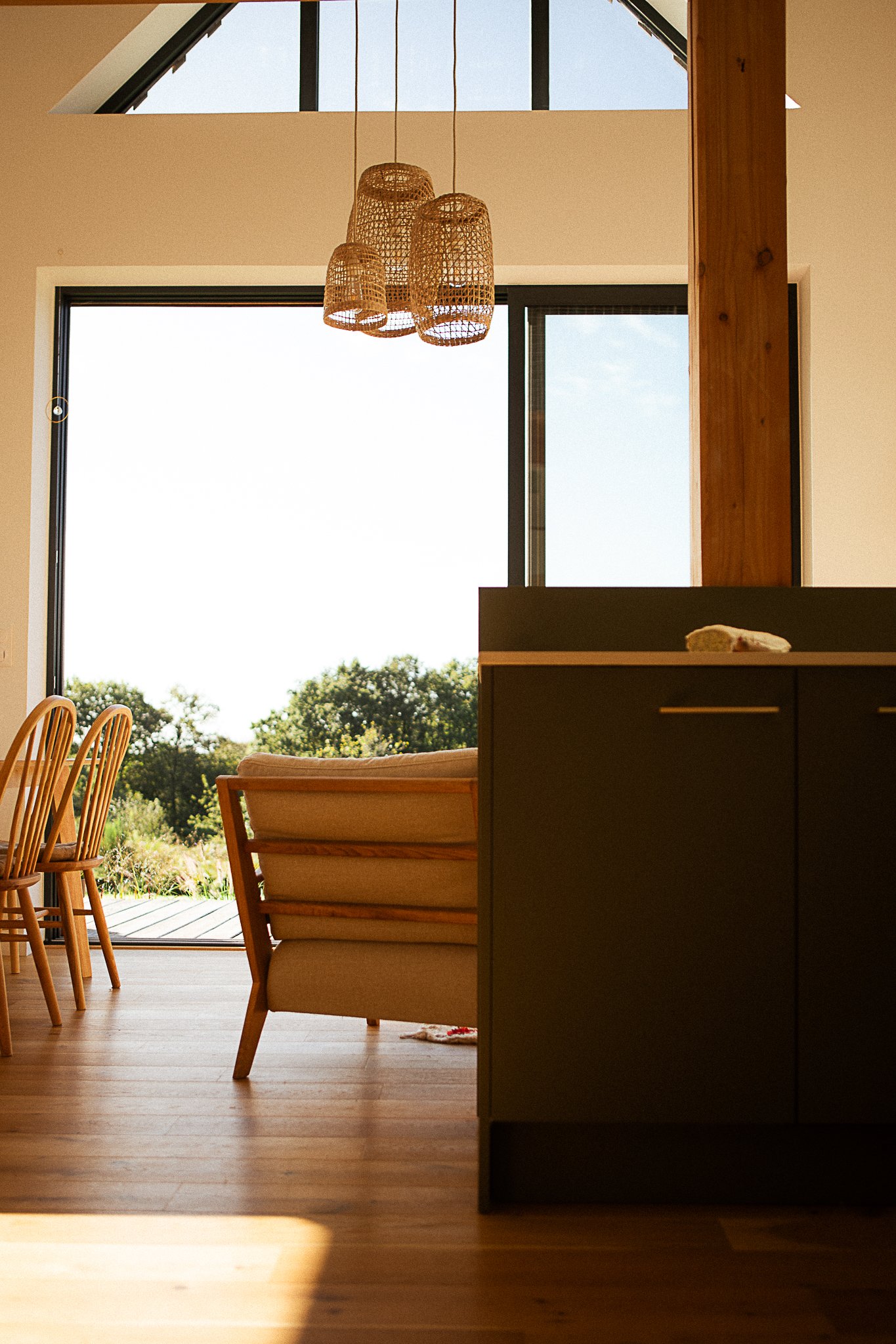 salon maison en bois monts d'Arrée Douarenn