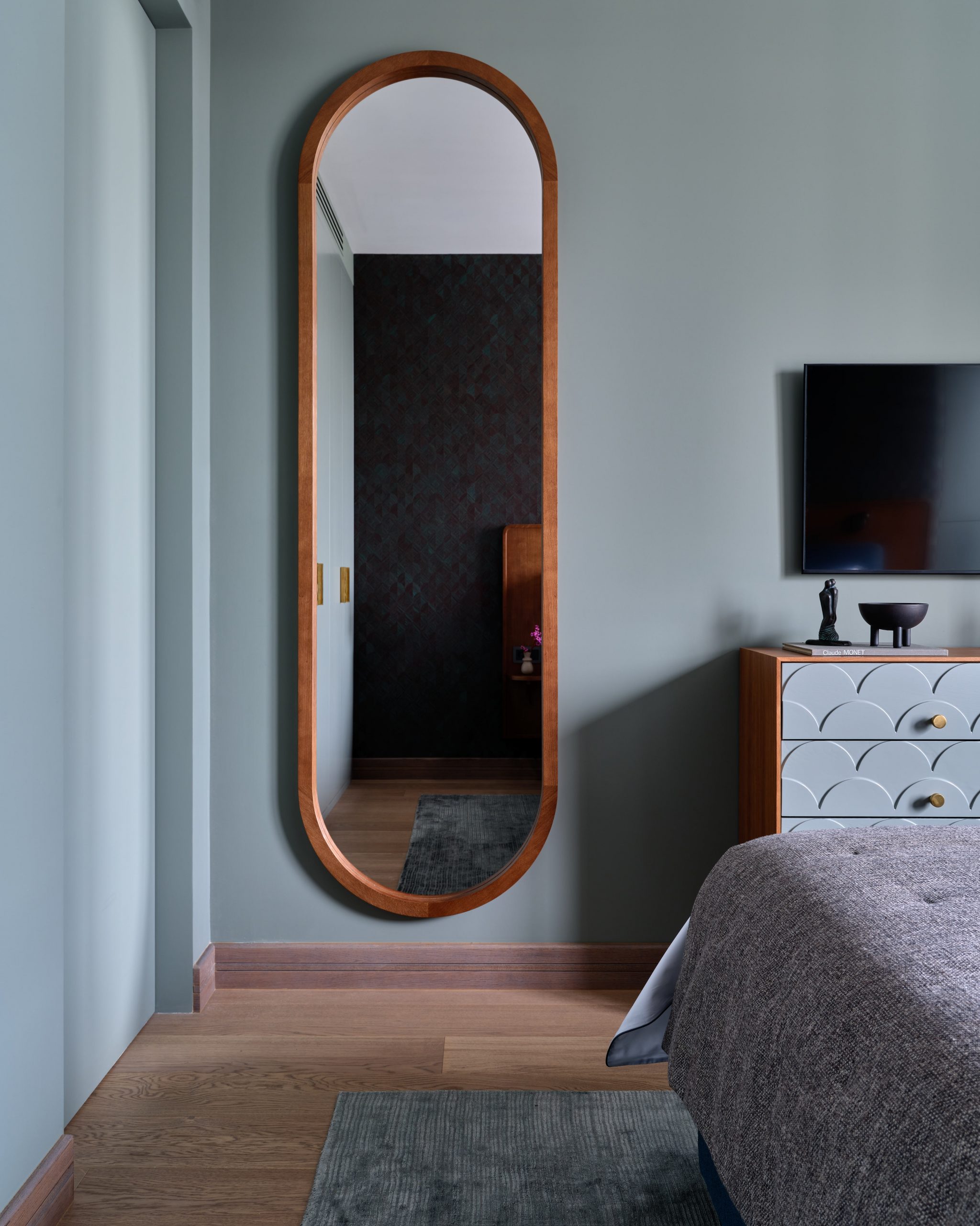 chambre mur bleu