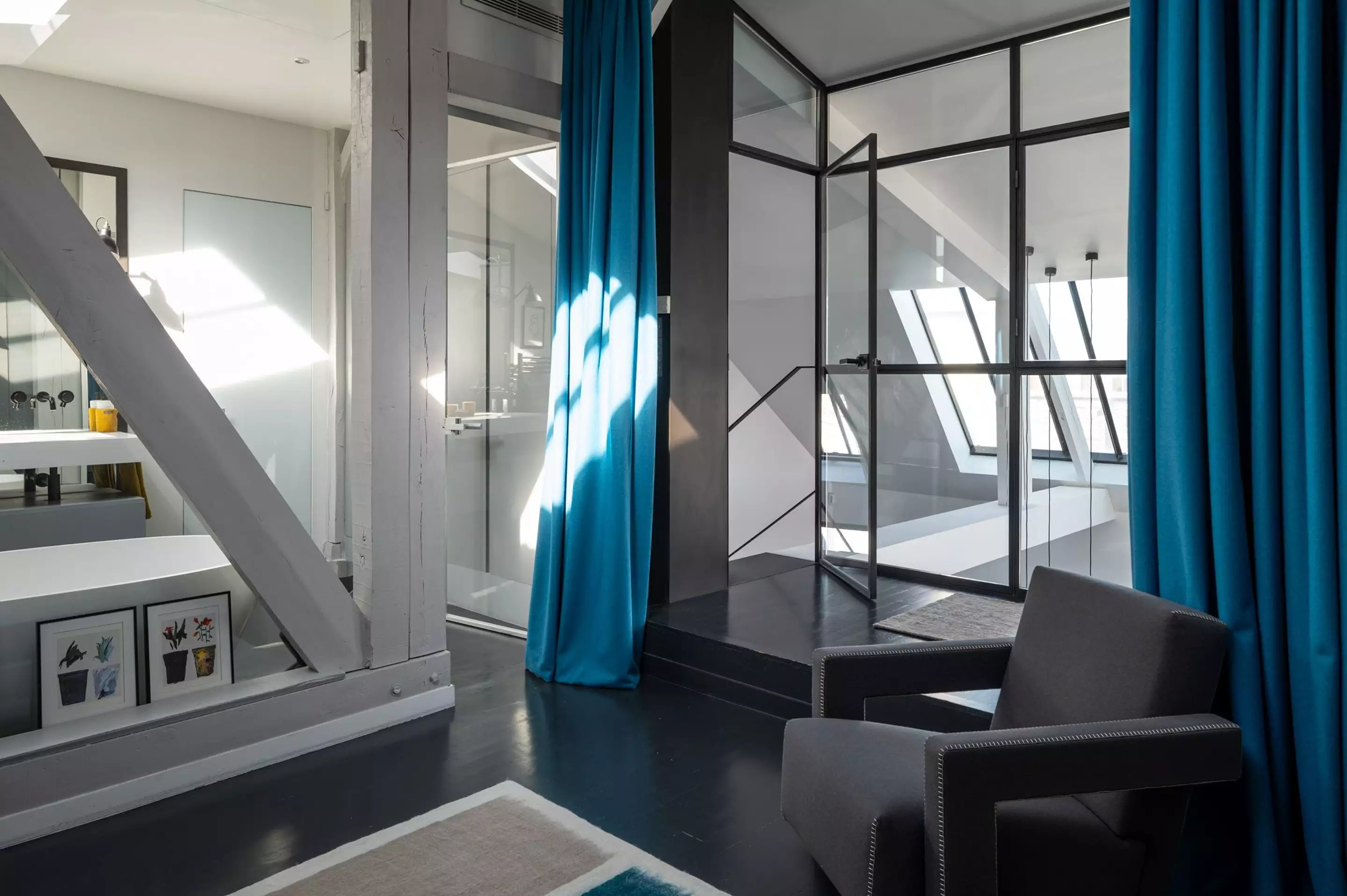 chambre avec salle de bain décoration design appartement Paris