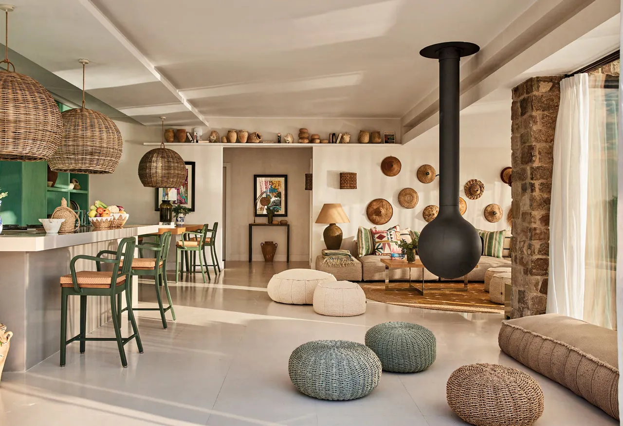 salon maison en pierres Villa Punta Paloma Tarifa