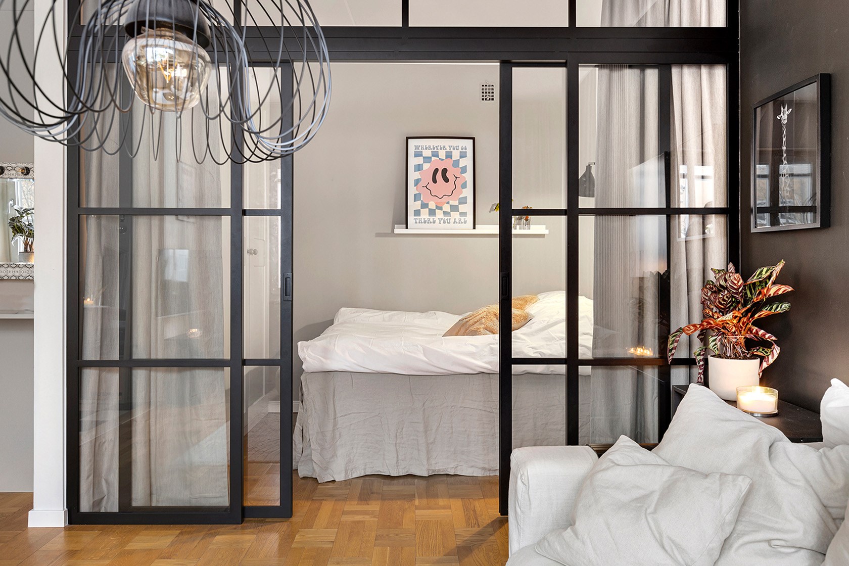 chambre alcôve avec verrière studio 35m2