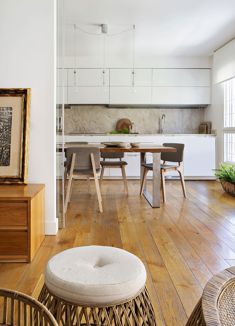 cuisine blanche ouverte avec grande table cuisine blanche ouverte avec grande table