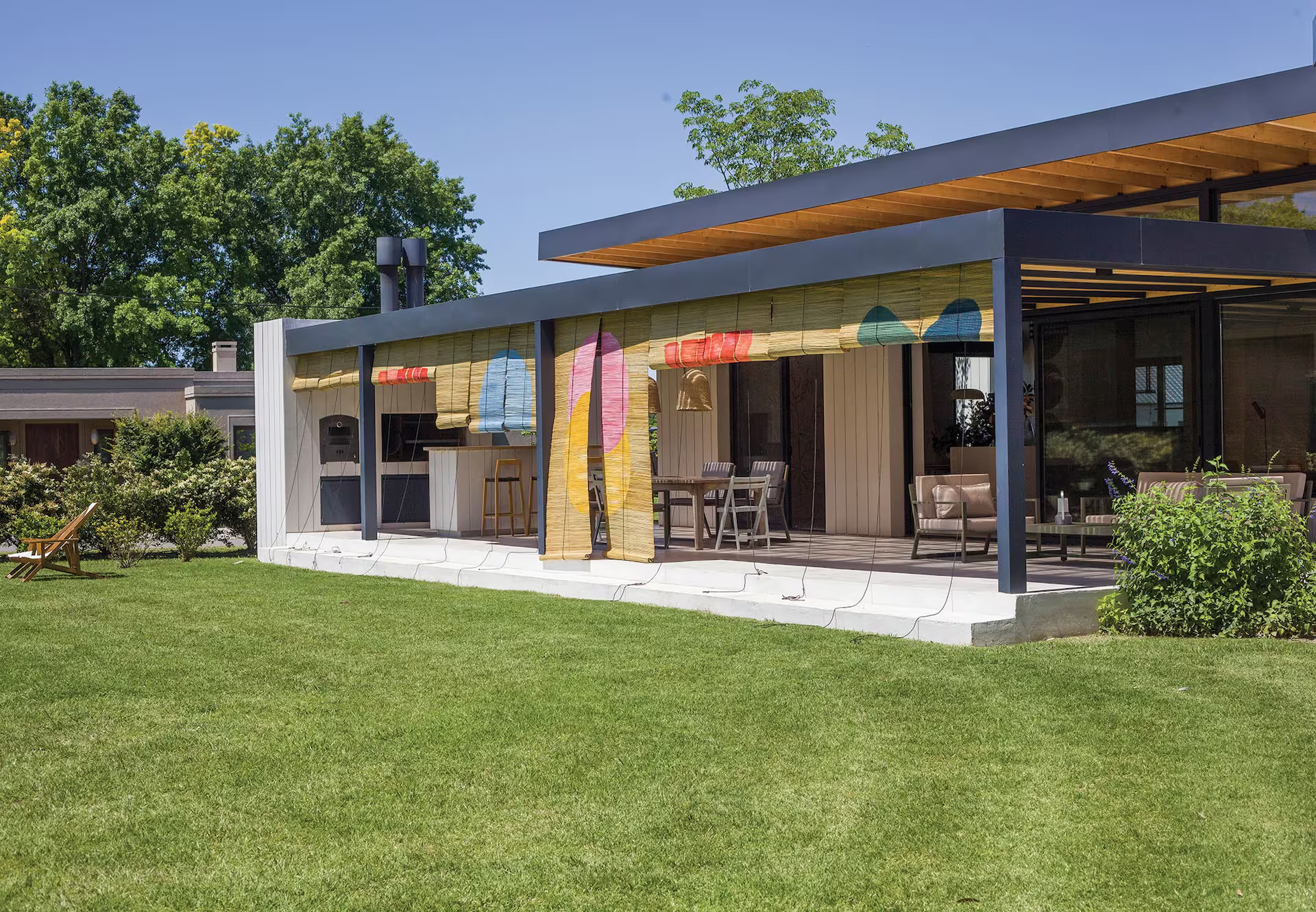 maison architecte avec pergola acier