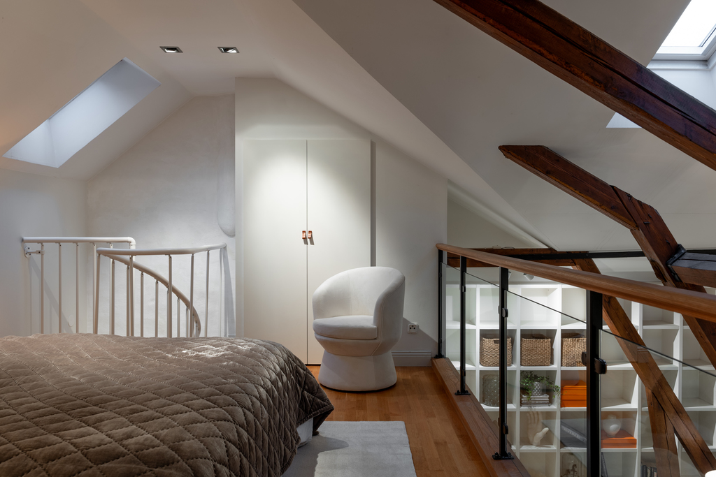 mezzanine avec poutres