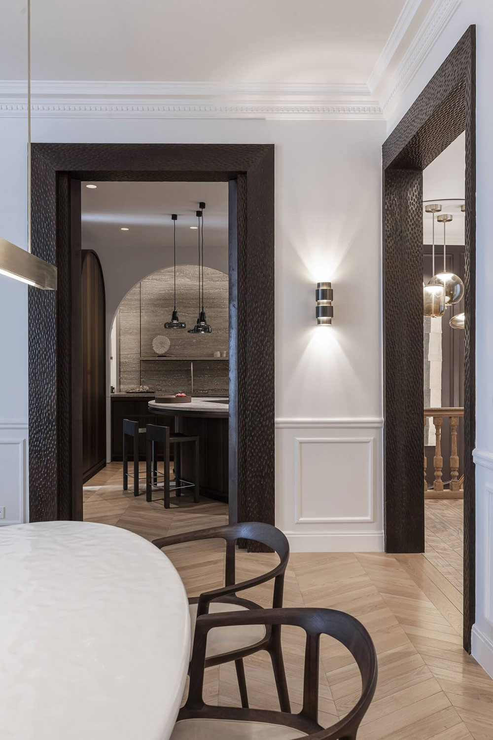 salle à manger et cuisine appartement Paris par Alexandra Boussagol décoration contemporaine 
