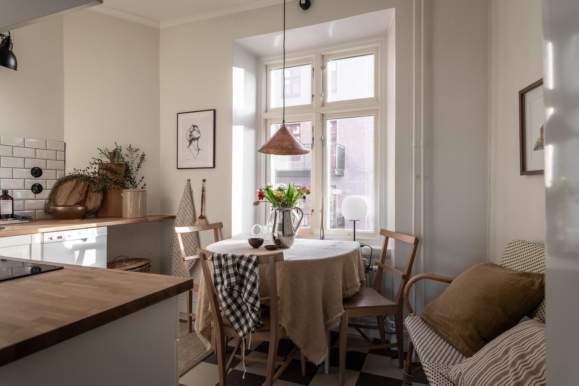 cuisine séparée studio 39m2 décoration scandinave