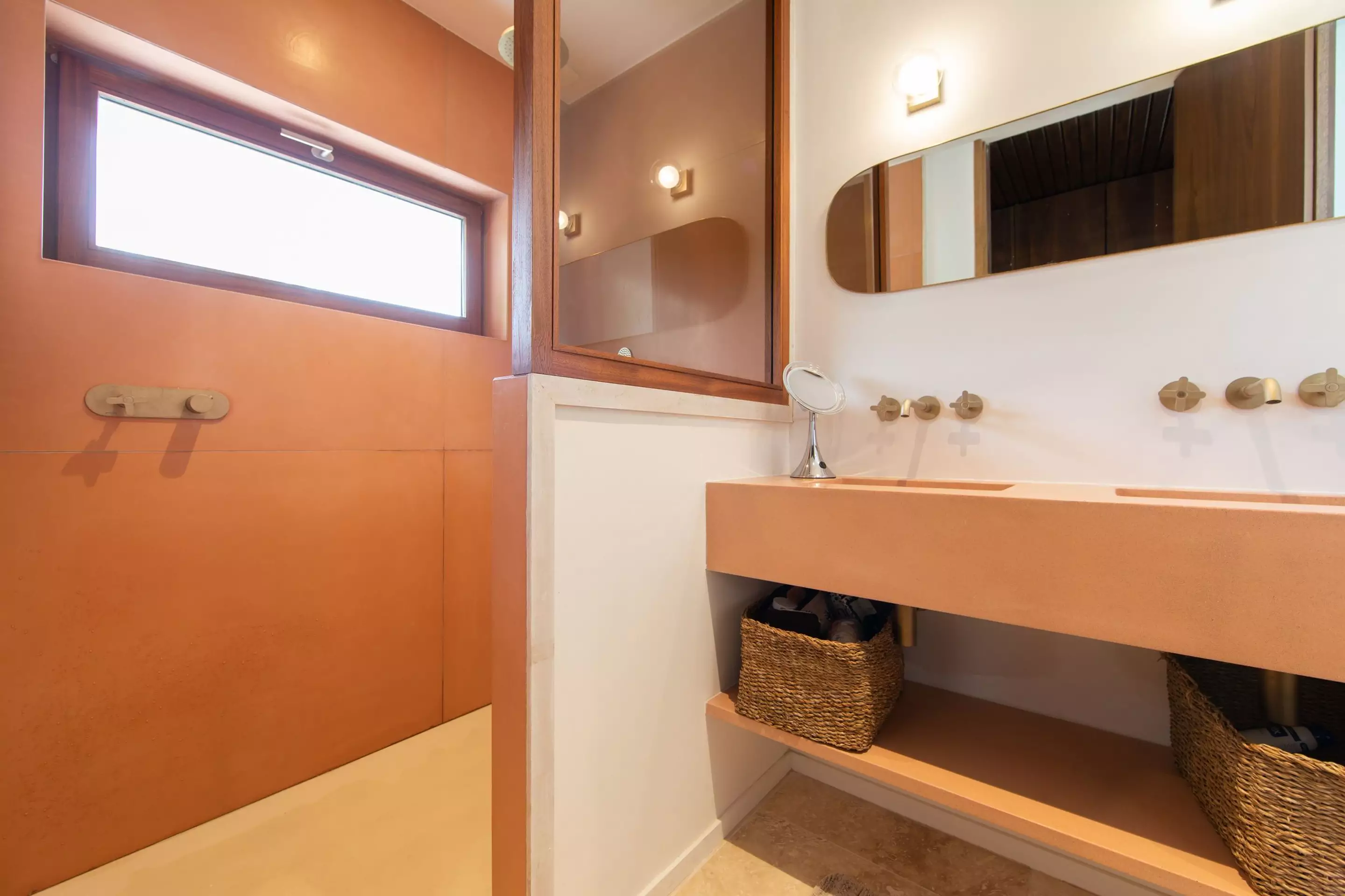 salle de bain design orange villa Astoria le Cap Ferret