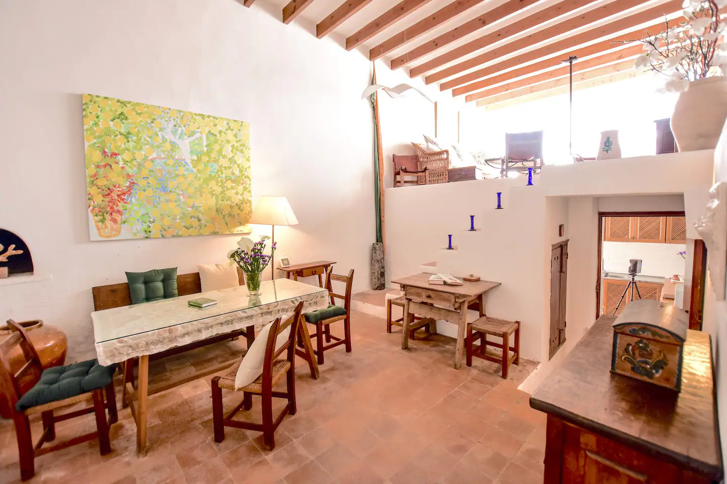 salle à manger maison en pierres villa Can Felix Ibiza Airbnb salle à manger maison en pierres villa Can Felix Ibiza Airbnb