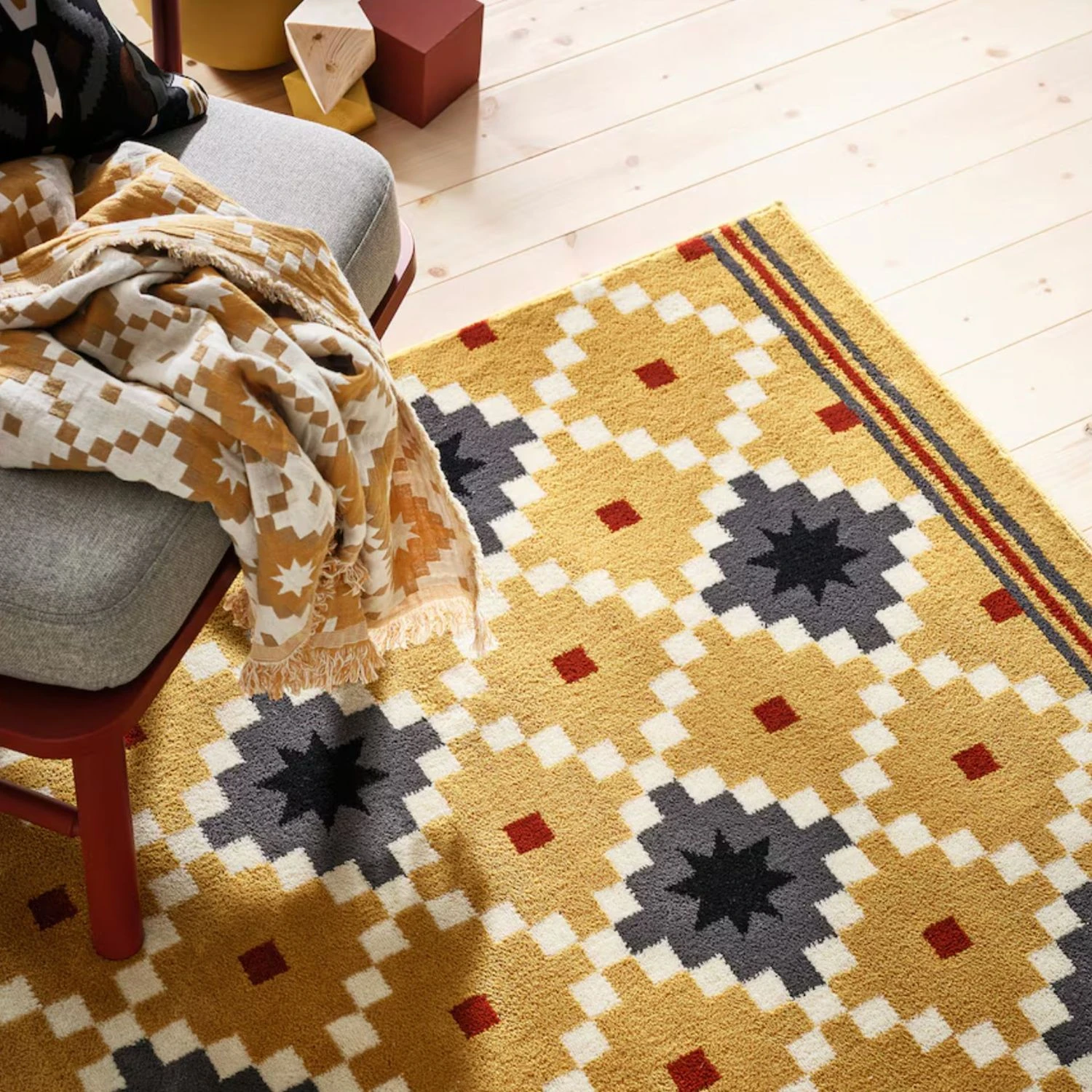 tapis kilim jaune