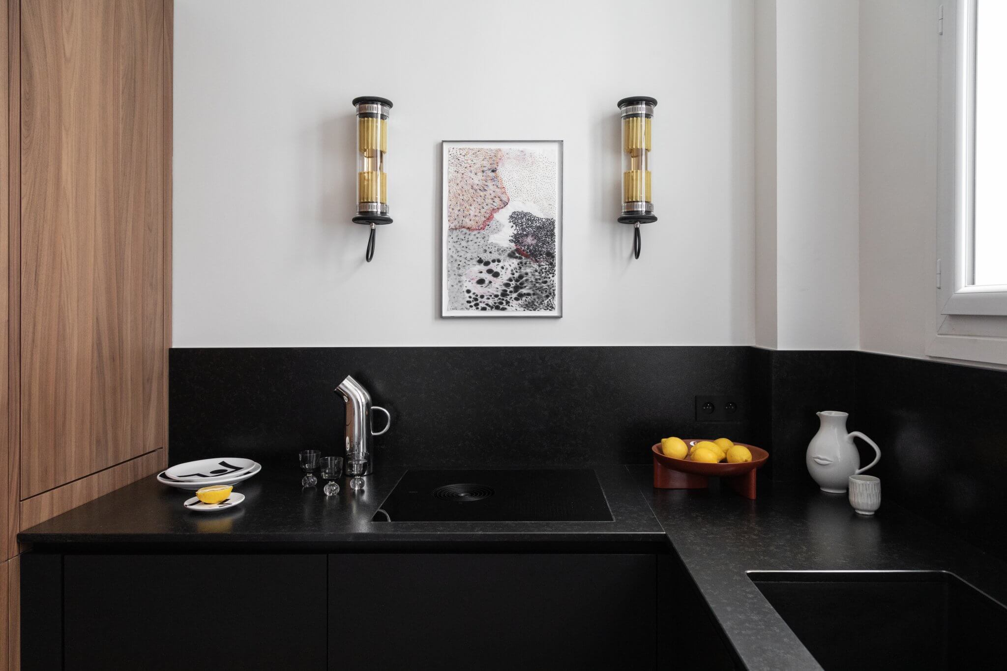cuisine décoration design appartement haussmannien Paris