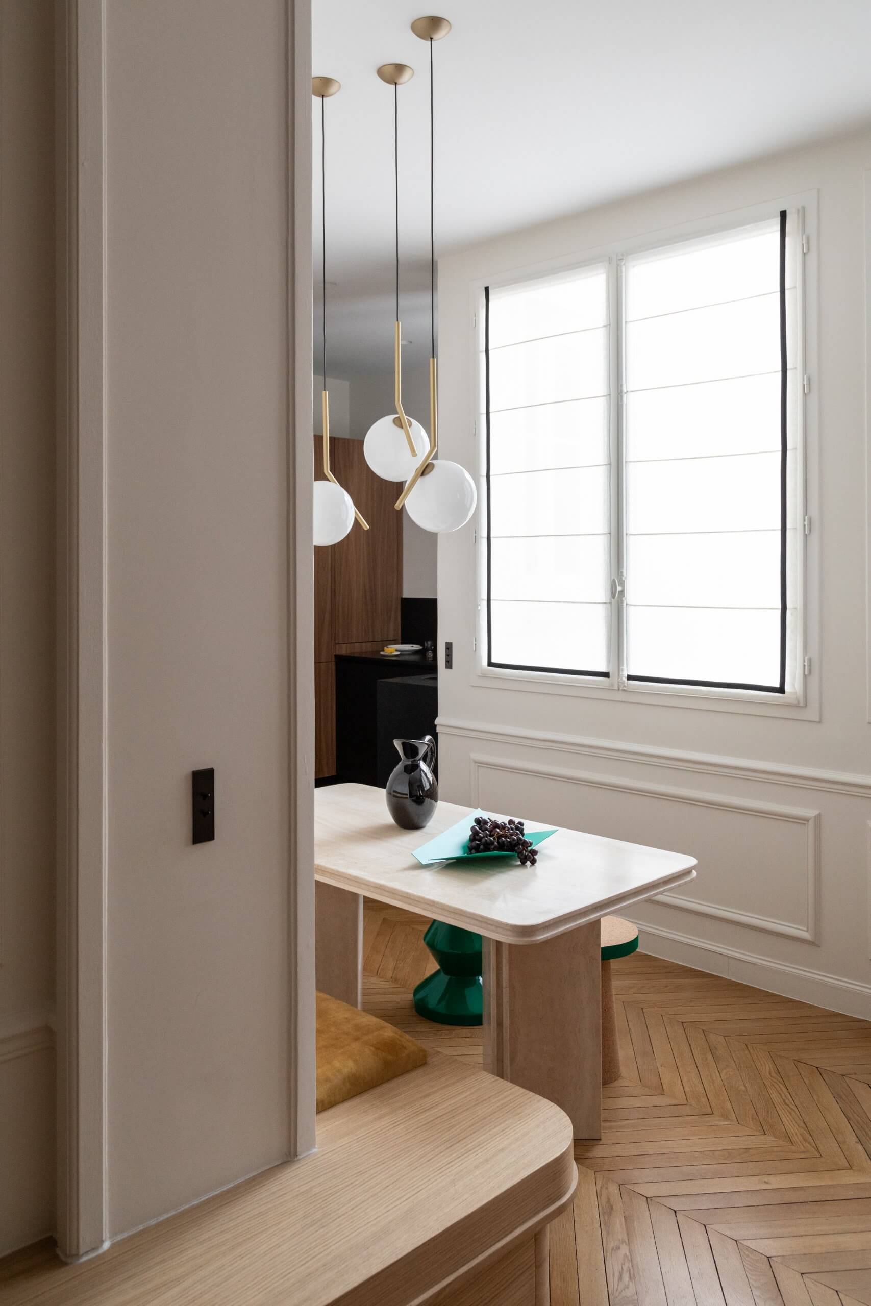 cuisine décoration design appartement haussmannien Paris