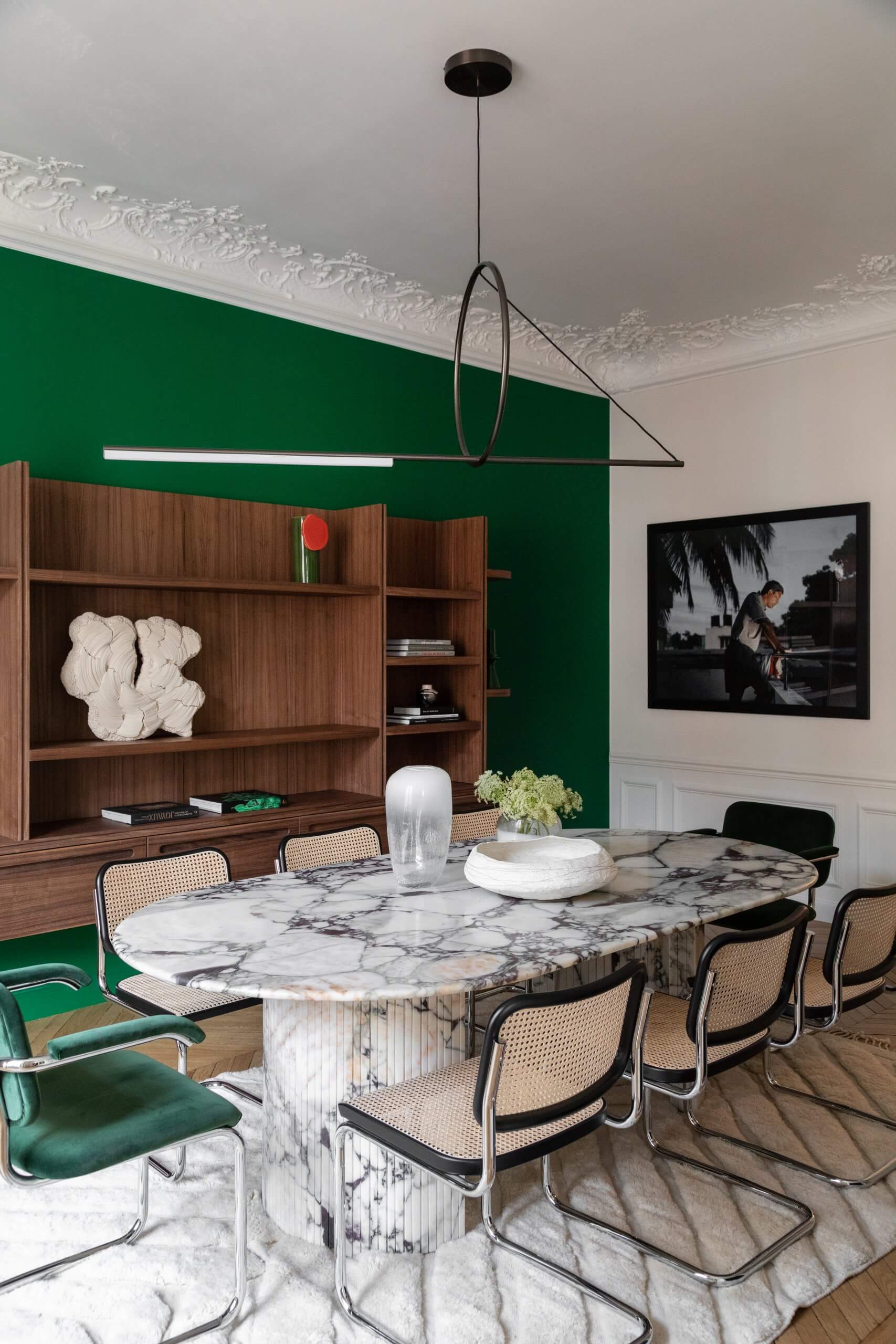 salle à manger décoration design appartement haussmannien Paris