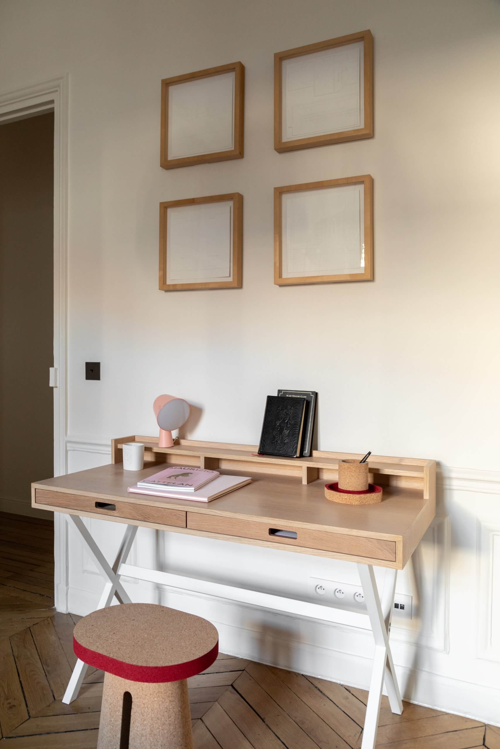 espace bureau décoration design appartement haussmannien Paris