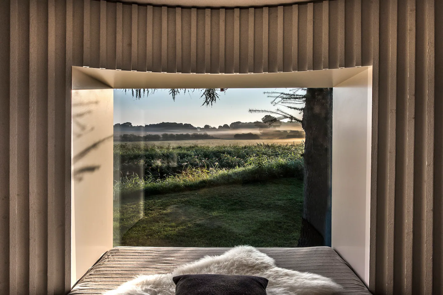 chambre avec baie vitrée maison architecte Danemark Jan Henrik Jansen 