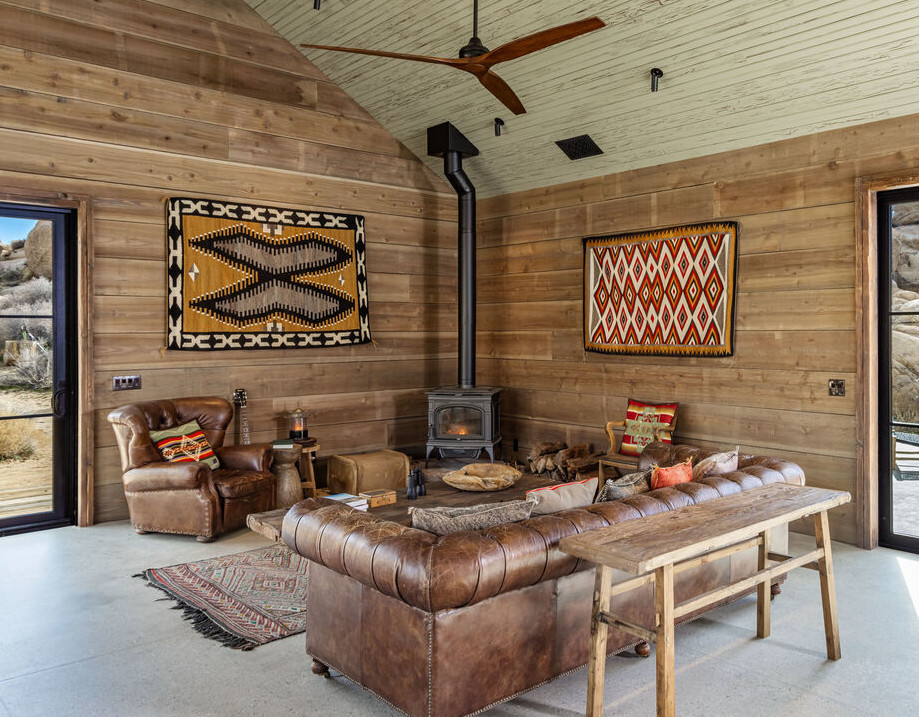 salon maison en bois