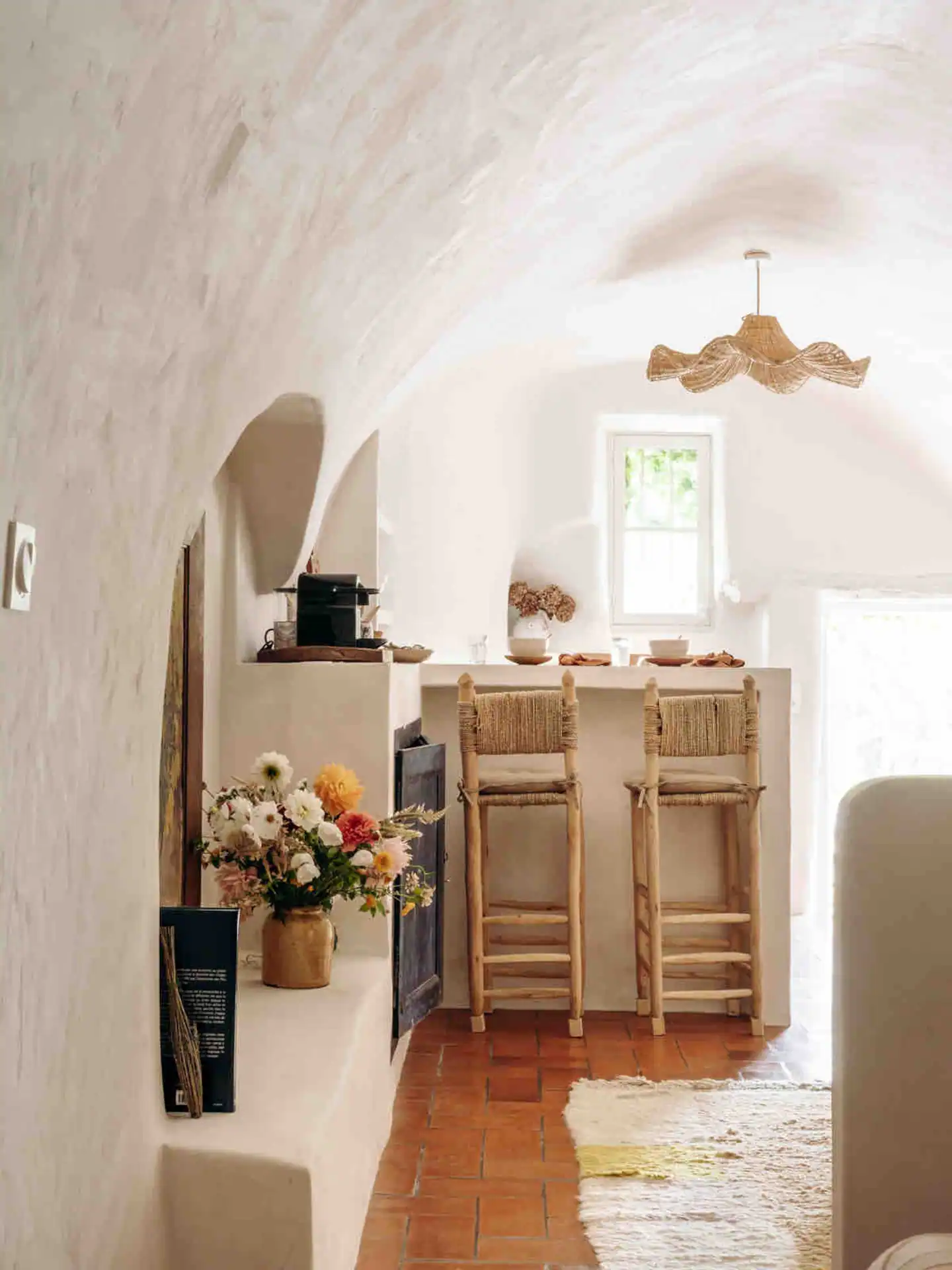 cuisine plafond voûté décoration rustique chic Maisons Clotilde
