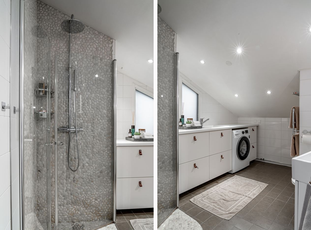 salle de bain blanche et grise