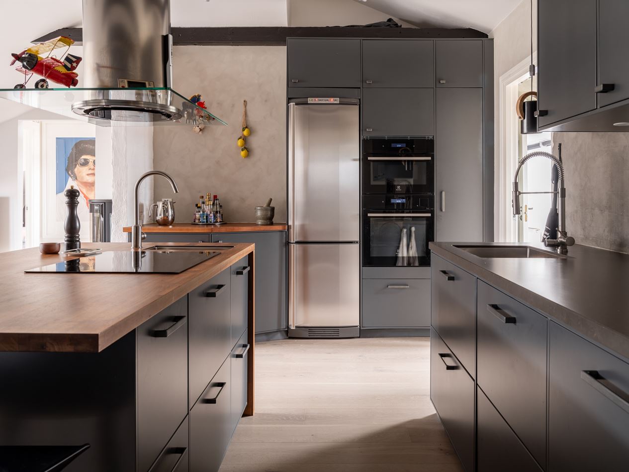 cuisine ouverte grise