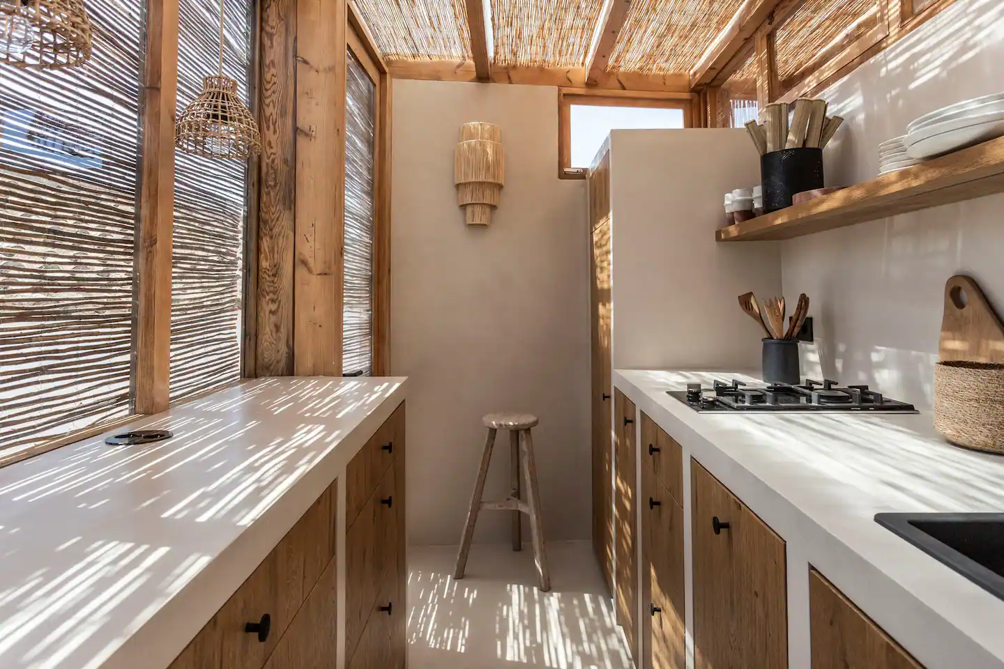 cuisine d'été avec pergola