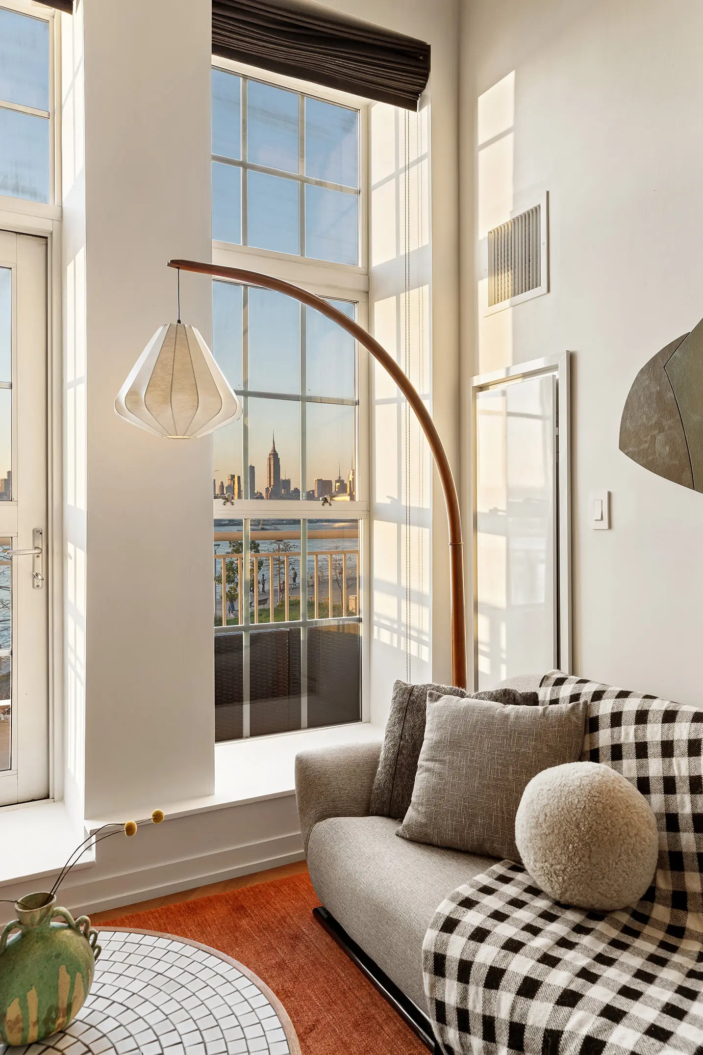 salon appartement' New York décoration contemporaine vue Hudson