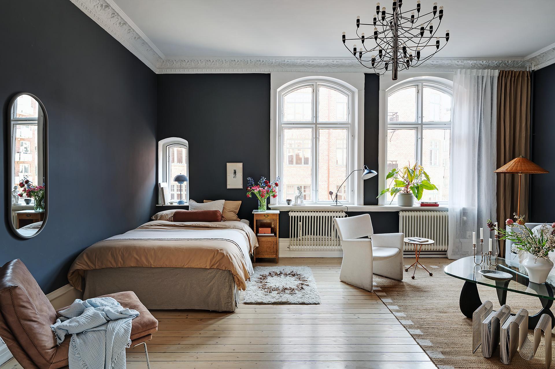 salon studio murs bleus décoration scandinave salon studio murs bleus décoration scandinave