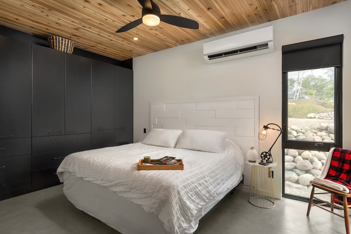 chambre design maison en bois 97m2 à toit plat