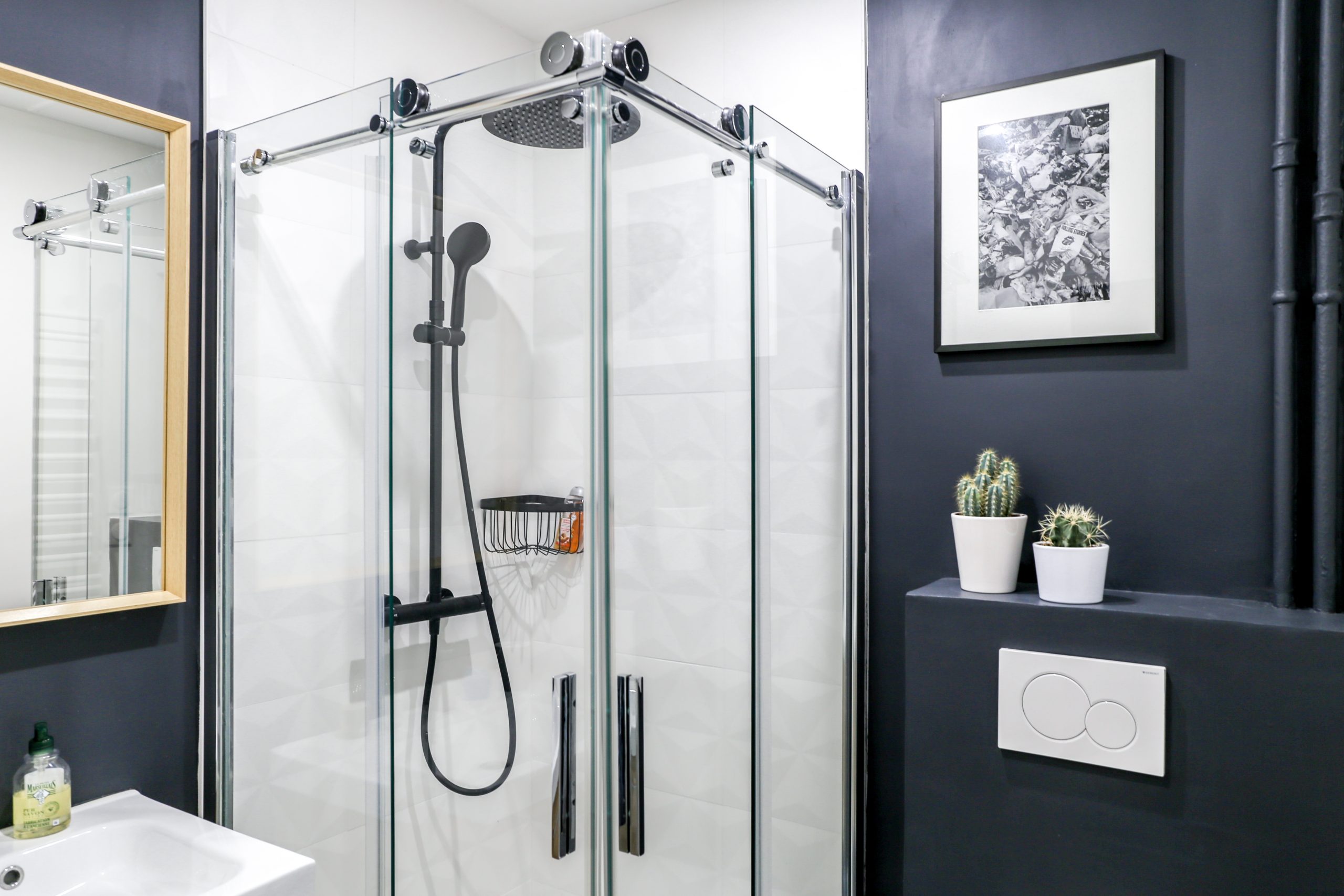 salle d'eau studio Paris 24m2 dans ancienne loge