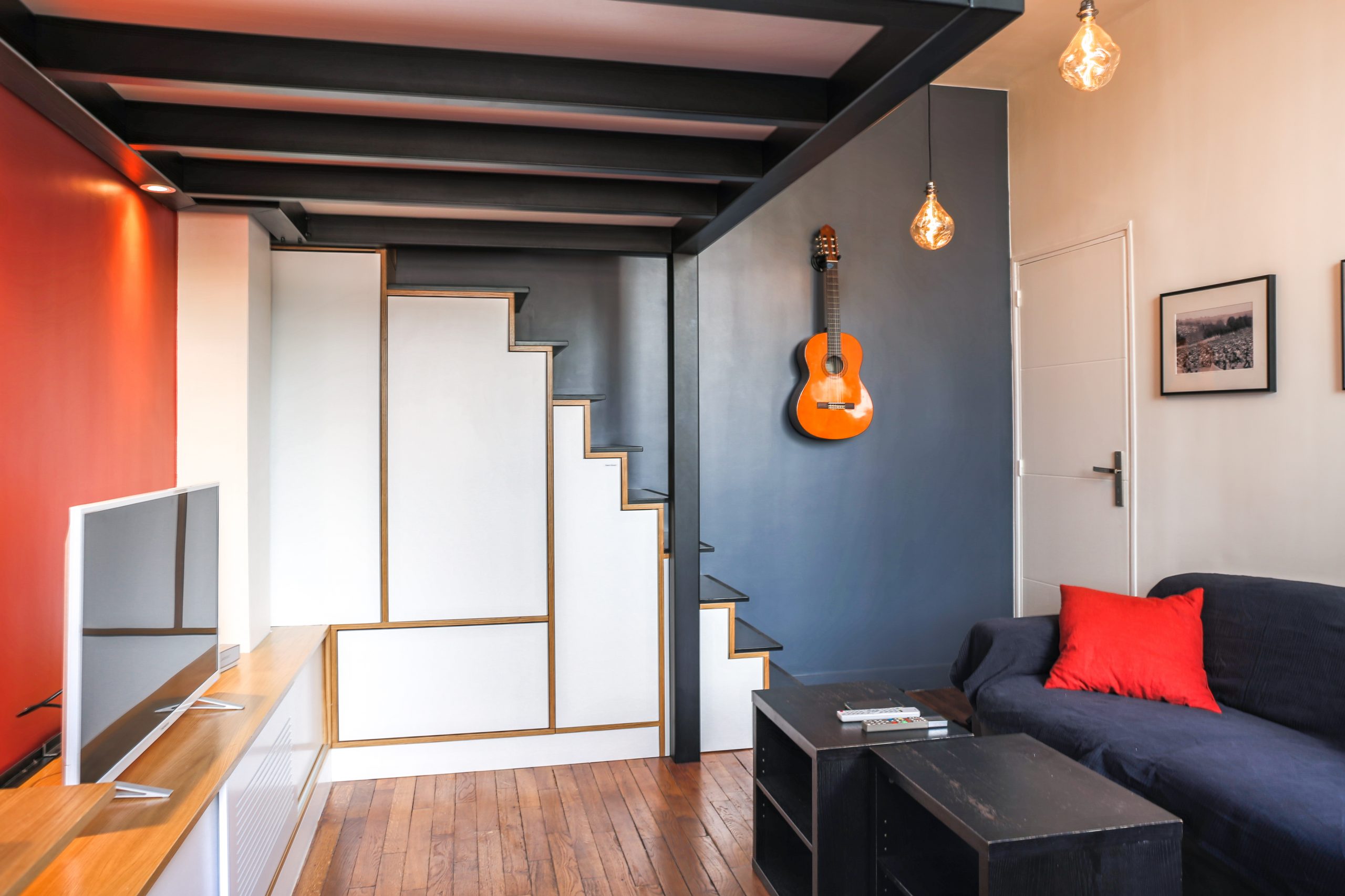 salon studio Paris 24m2 dans ancienne loge