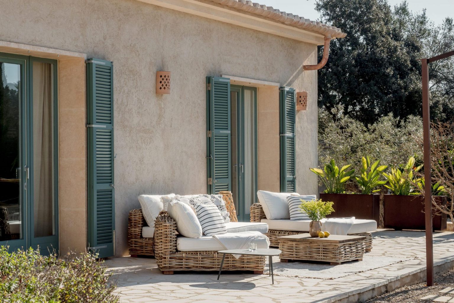terrasse maison en pierres