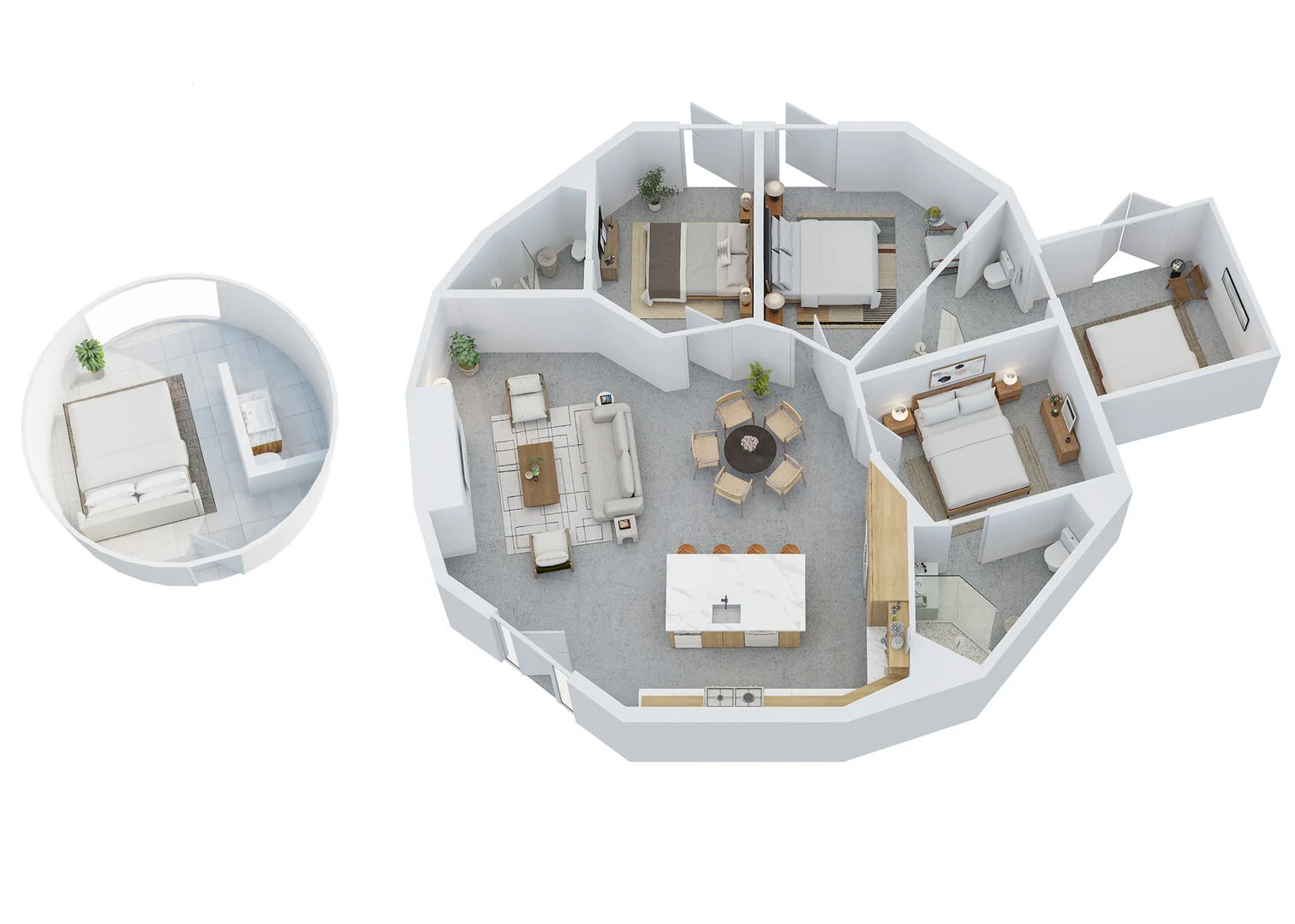 plan maison dôme décoration moderne Perch plan maison dôme décoration moderne Perch