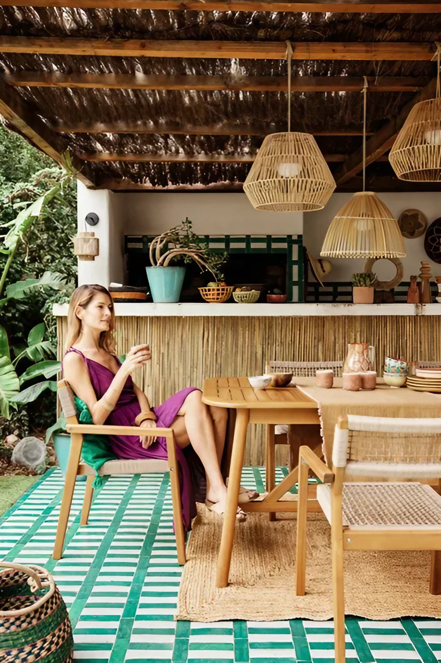 terrasse avec cuisine d terrasse avec cuisine d'été et pergola bois