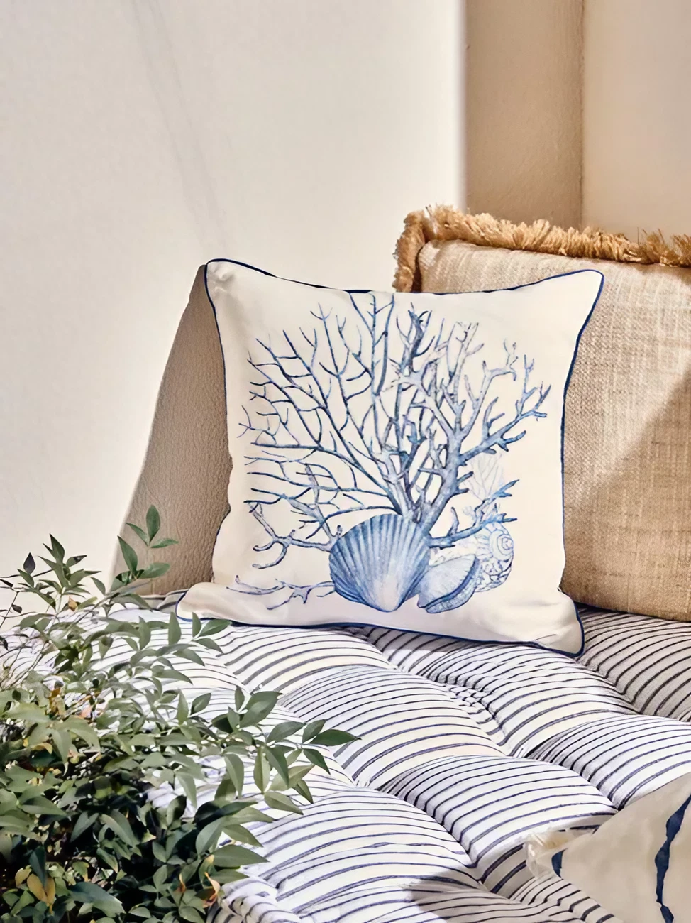 coussin coquillage et coraux coussin coquillage et coraux