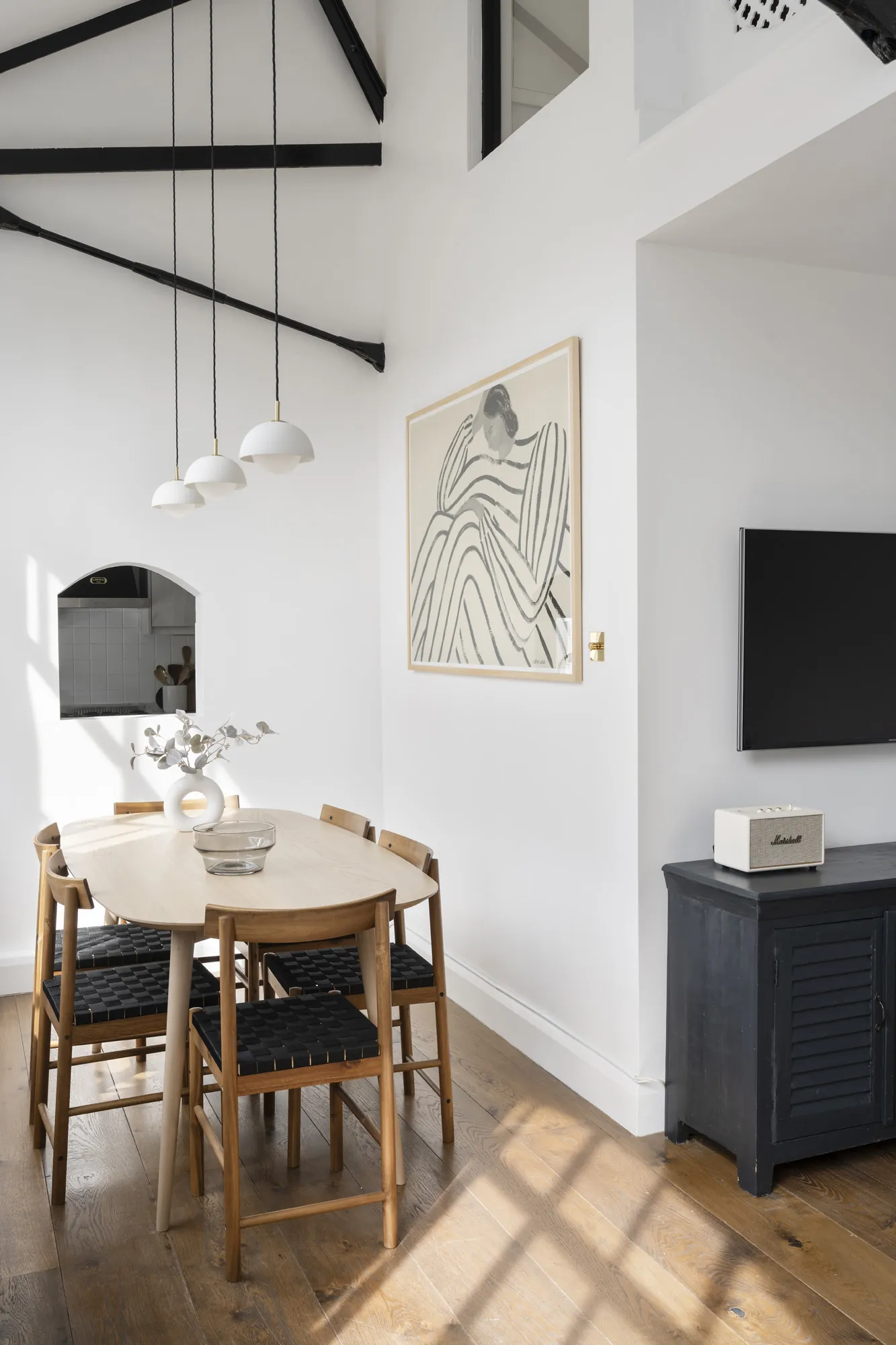 salon loft Londres murs briques blanches salon loft Londres murs briques blanches