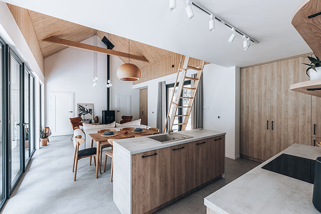 salon avec cuisine ouverte 