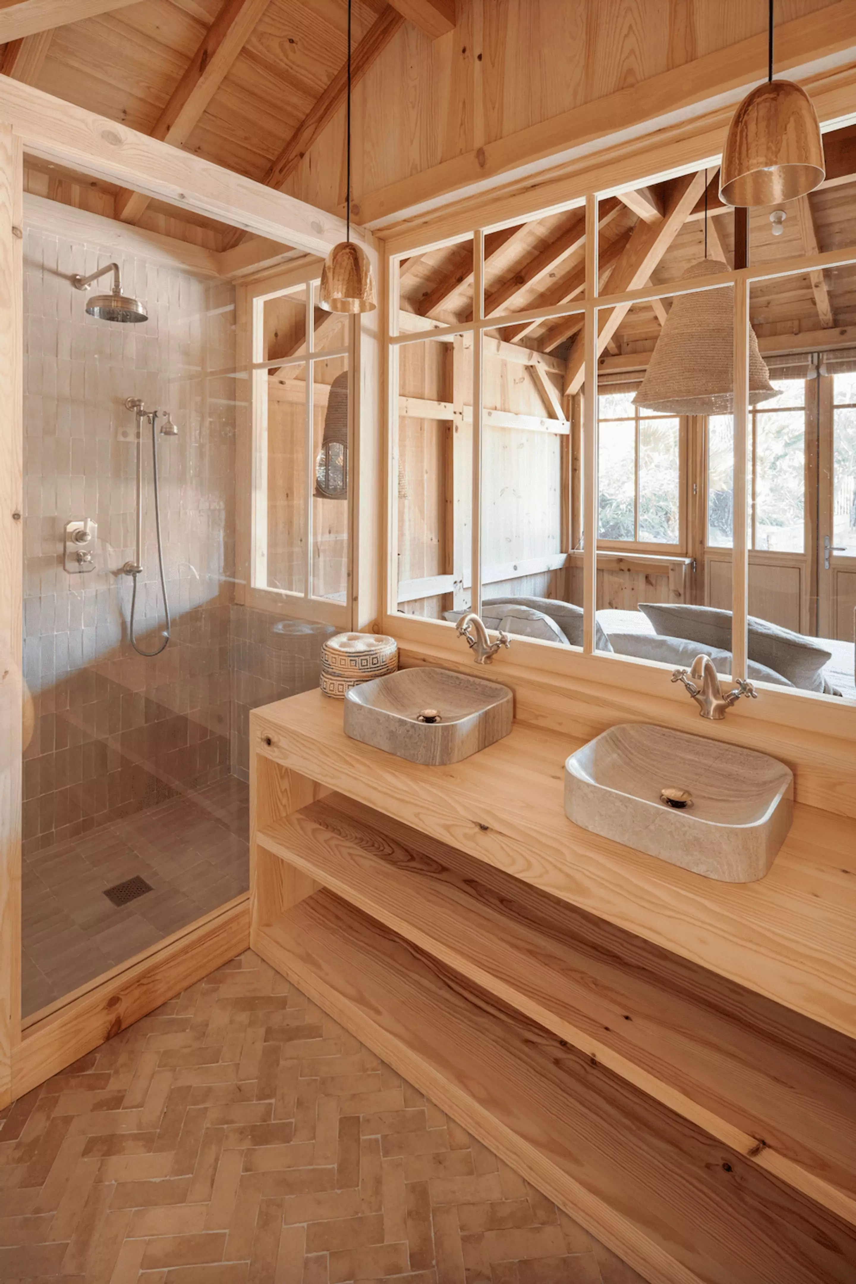 salle de bain avec verrière bois salle de bain avec verrière bois