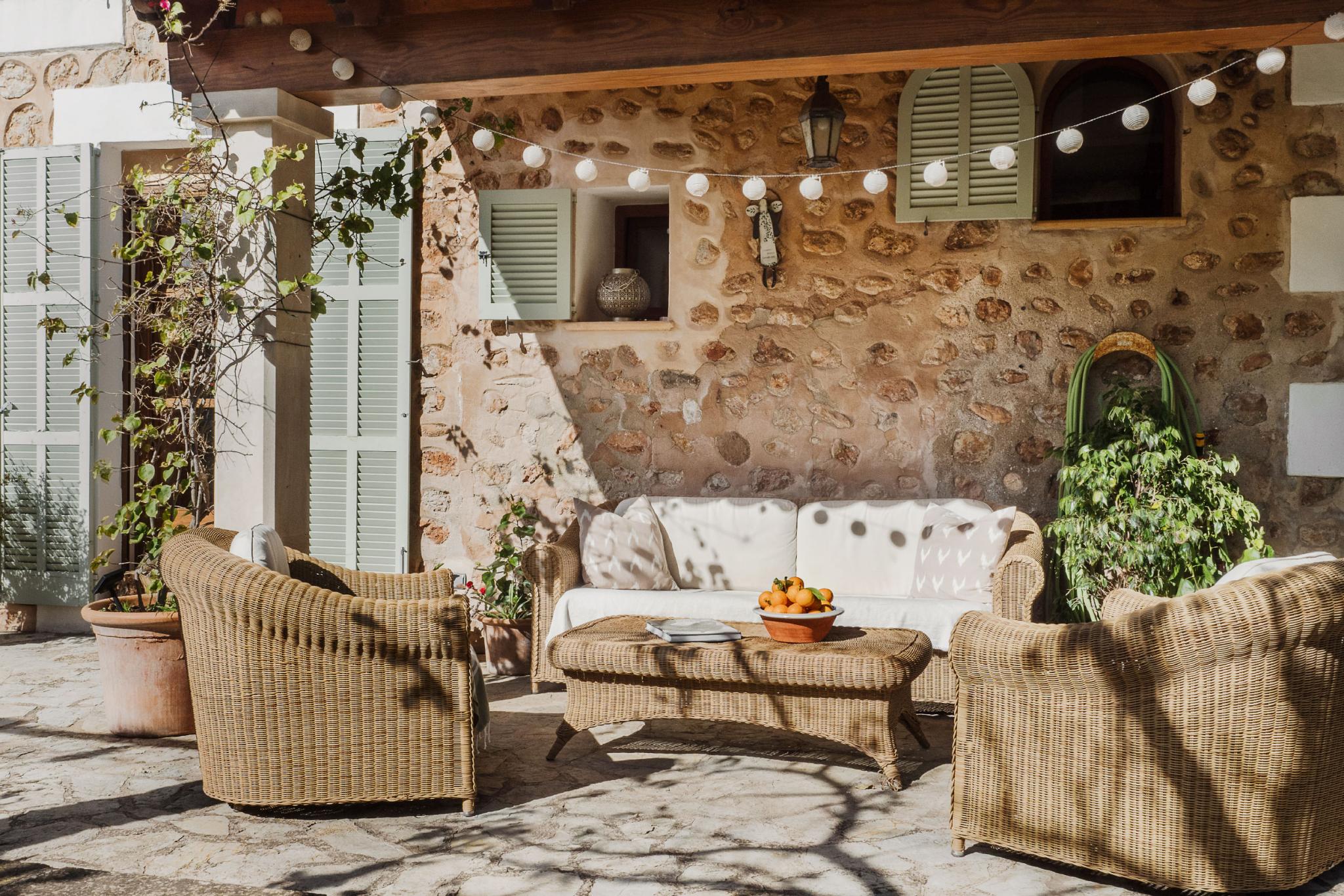 terrasse maison en pierres Majorque terrasse maison en pierres Majorque