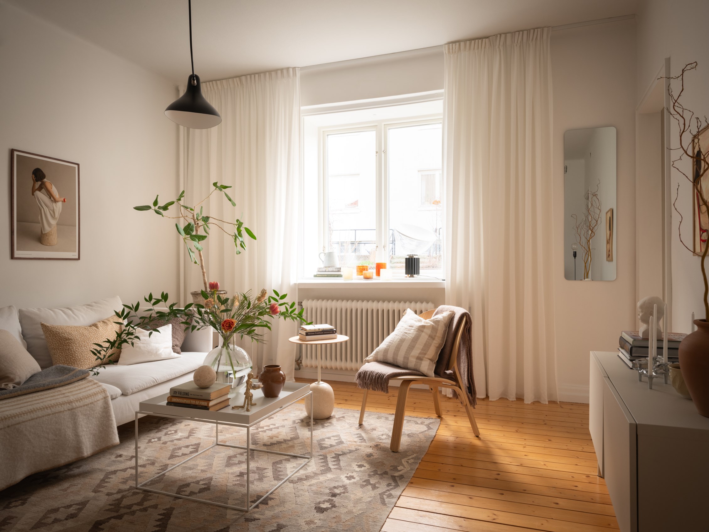 salon studio 37m2 décoration scandinave