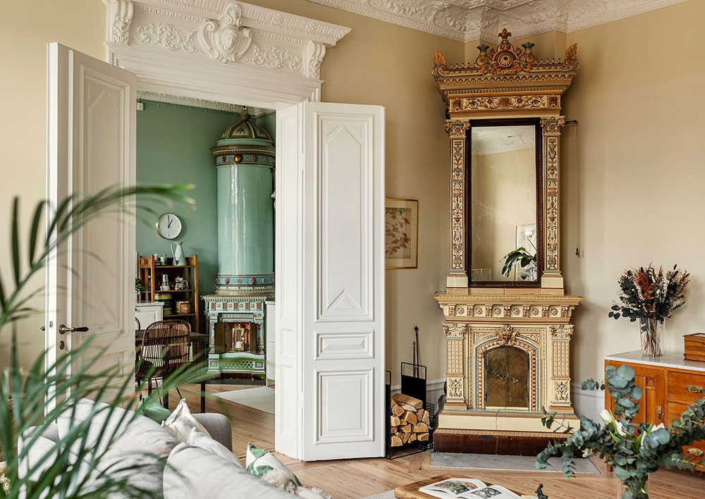 salon avec poêle ancien en faïence décoration classique chic salon avec poêle ancien en faïence décoration classique chic