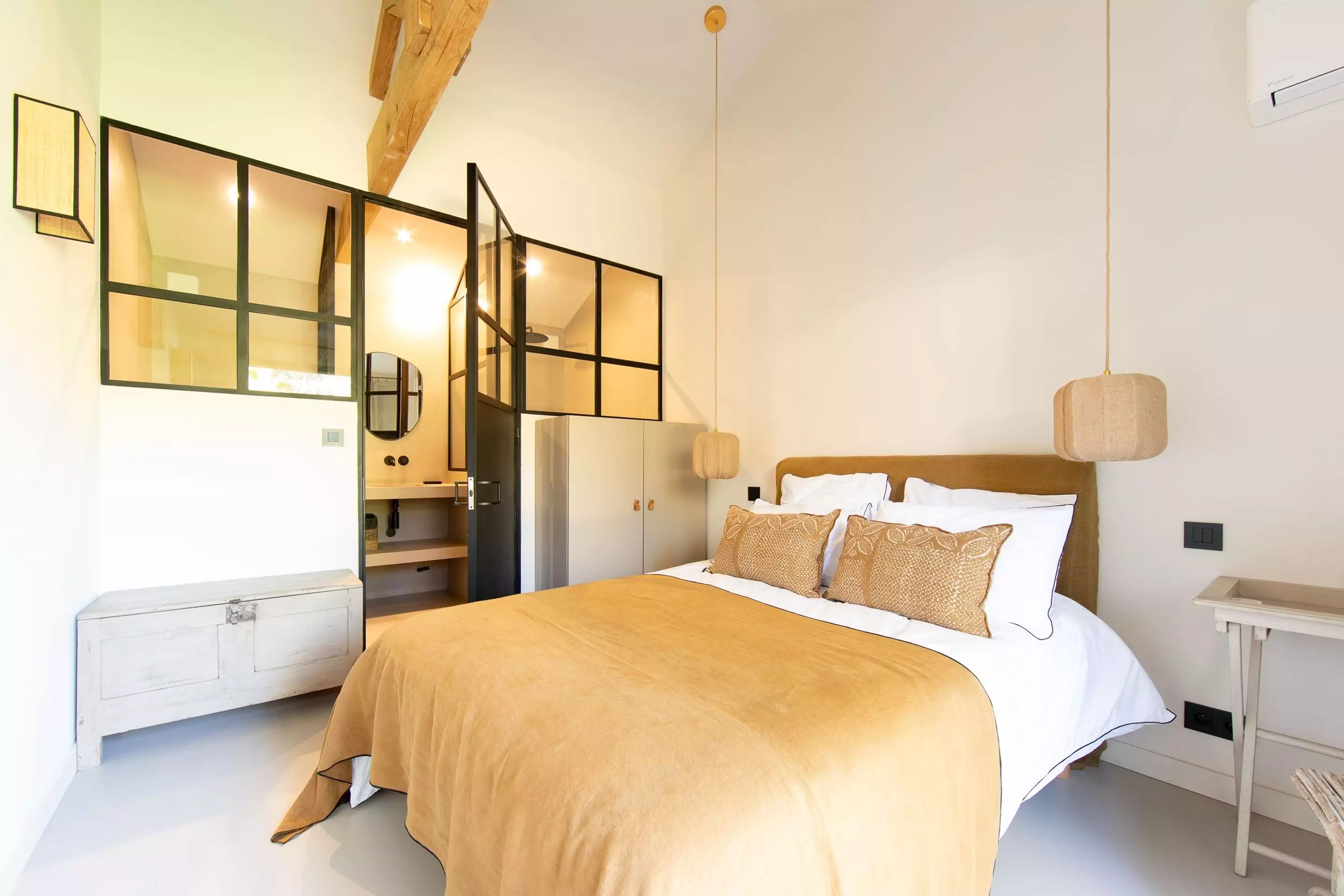 chambre maison en bois Villa Esmée Arcachon chambre maison en bois Villa Esmée Arcachon
