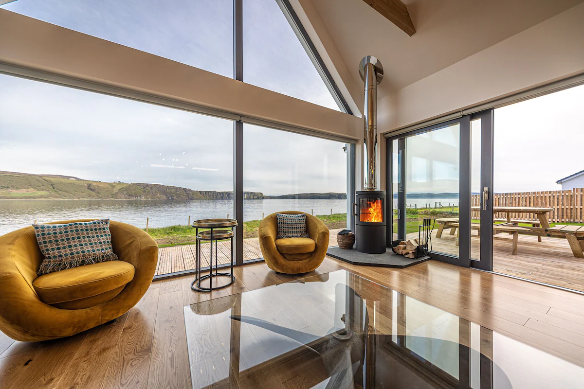 salon maison en bois Tides Ile de Skye salon maison en bois Tides Ile de Skye
