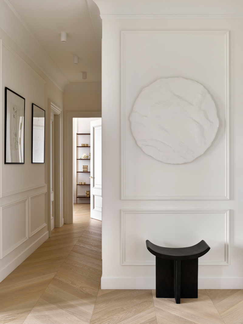 entrée appartement haussmannien décoration contemporaine