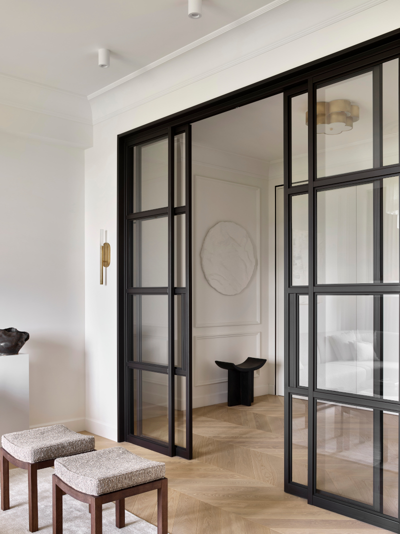 salon avec verrière décoration contemporaine