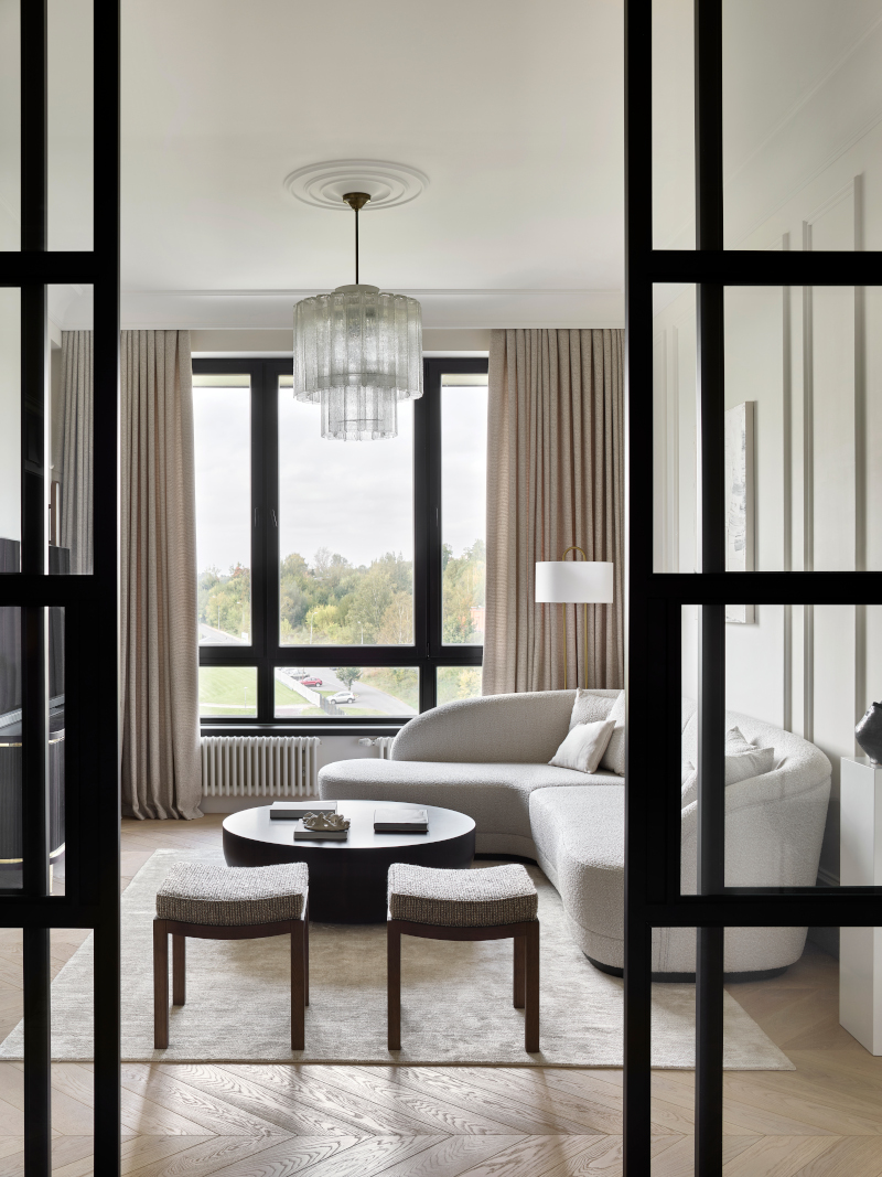 salon avec verrière décoration contemporaine