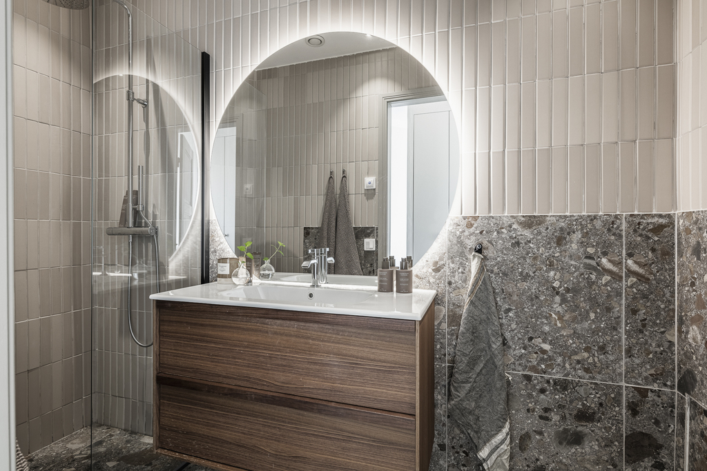 salle de bain design beige décoration scandinave